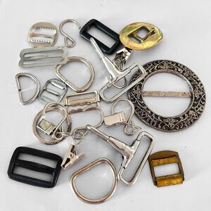 Lot of Metal Buckles Clips Rings